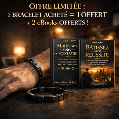 Bracelet HEMIOSTONE: stabilise votre énergie, renforce votre concentration et restaure votre présence masculine légendaire