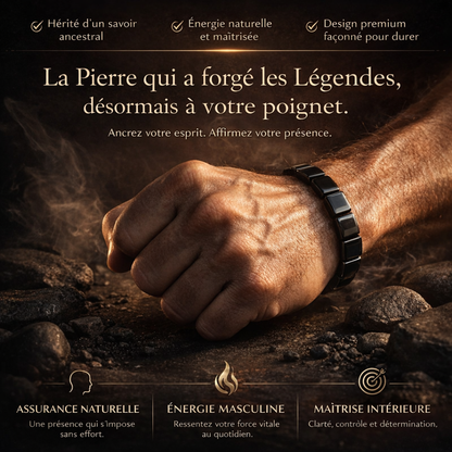 Bracelet HEMIOSTONE: stabilise votre énergie, renforce votre concentration et restaure votre présence masculine légendaire