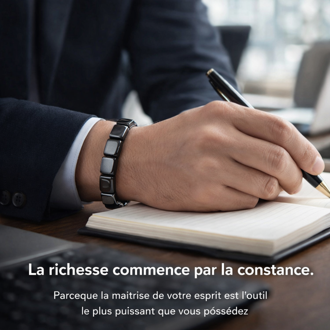 Bracelet HEMIOSTONE: stabilise votre énergie, renforce votre concentration et restaure votre présence masculine légendaire
