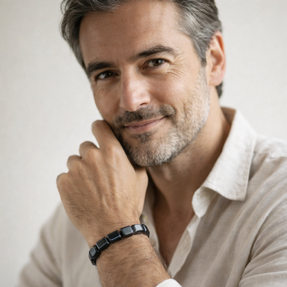 Bracelet HEMIOSTONE: stabilise votre énergie, renforce votre concentration et restaure votre présence masculine légendaire