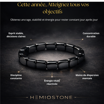 Bracelet HEMIOSTONE: stabilise votre énergie, renforce votre concentration et restaure votre présence masculine légendaire